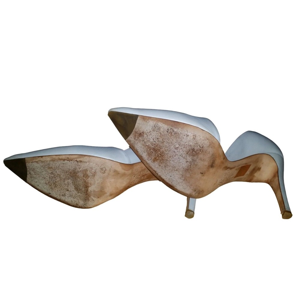 Vince D'Orsay Claire Paulette Pumps Sz 10 M Leather Woodsmoke Gray Designer - Picture 7 of 9